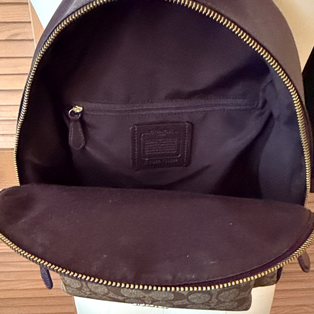 Coach Brown and Tan Signature Backpack - Picture 3 of 8